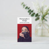 QR-Code für einfache und Berufliche Fotografen Visitenkarte (Stehend Vorderseite)