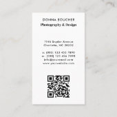 QR-Code für einfache und Berufliche Fotografen Visitenkarte (Rückseite)