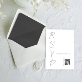 QR-Code für einfache White Wedding RSVP Karte