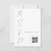 QR-Code für einfache White Wedding RSVP Karte (Vorderseite)