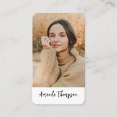 QR-Code für einfaches Foto für moderne Berufe Visitenkarte (Vorderseite)