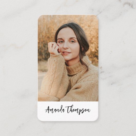 QR-Code für einfaches Foto für moderne Berufe Visitenkarte (Vorderseite)