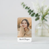 QR-Code für einfaches Foto für moderne Berufe Visitenkarte (Stehend Vorderseite)