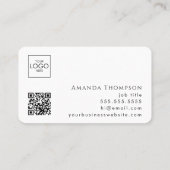 QR-Code für einfaches Foto für moderne Berufe Visitenkarte (Rückseite)