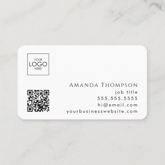 QR-Code für einfaches Foto für moderne Berufe Visitenkarte (Rückseite)