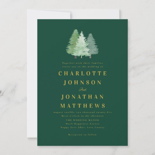 QR-Code für einfaches Hochzeitsstipendium für Wäld Einladung (Vorderseite)