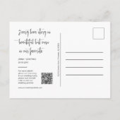 QR-Code für einfaches Peach-Foto Save the Date Postkarte (Rückseite)