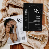 QR-Code für einfaches Schwarz-Modernes Minimalisti Einladung