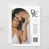 QR-Code für einfaches Schwarz-Modernes Minimalisti Einladung (Rückseite)