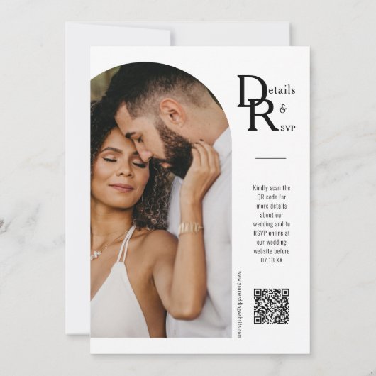 QR-Code für einfaches Schwarz-Modernes Minimalisti Einladung (Rückseite)