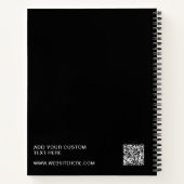 QR-Code für einfaches Schwarzes Logo Notizblock (Rückseite)