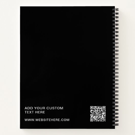 QR-Code für einfaches Schwarzes Logo Notizblock (Rückseite)