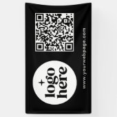 QR-Code für einfaches Schwarzes Unternehmen Banner (Vertikal)