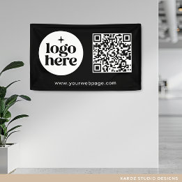 QR-Code für einfaches Schwarzes Unternehmen Banner