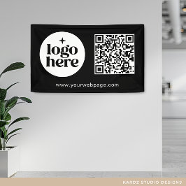 QR-Code für einfaches Schwarzes Unternehmen Banner