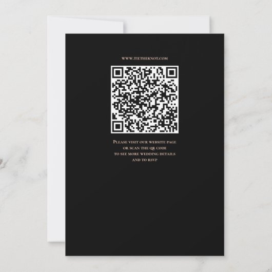 QR-Code für Einladung von Black Blush Wedding (Rückseite)