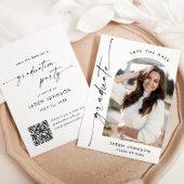 QR-Code für Elegant Minimalistisch Graduation Part Save The Date