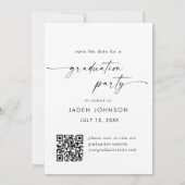 QR-Code für Elegant Minimalistisch Graduation Part Save The Date (Rückseite)