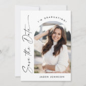 QR-Code für Elegant Minimalistisch Graduation Part Save The Date (Vorderseite)