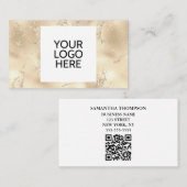 QR-Code für elegante Gold-Logos Visitenkarte (Vorne/Hinten)