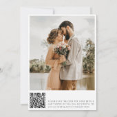 QR-Code für elegante Minimalistische Foto-Hochzeit Save The Date (Rückseite)