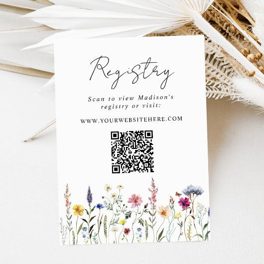 QR-Code für Elegante Wildblume Brautparty Begleitkarte