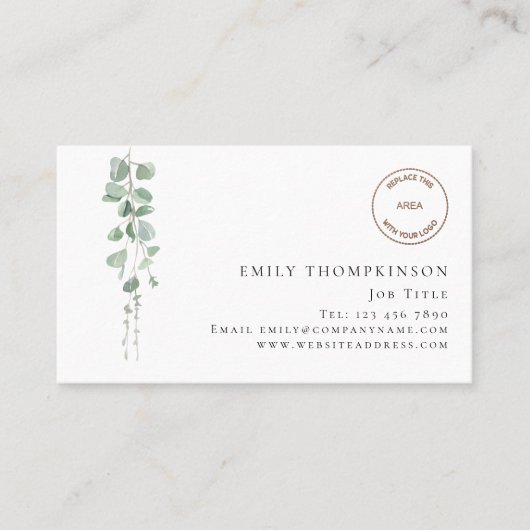 QR-Code für Eucalyptus Company Logo Visitenkarte (Vorderseite)