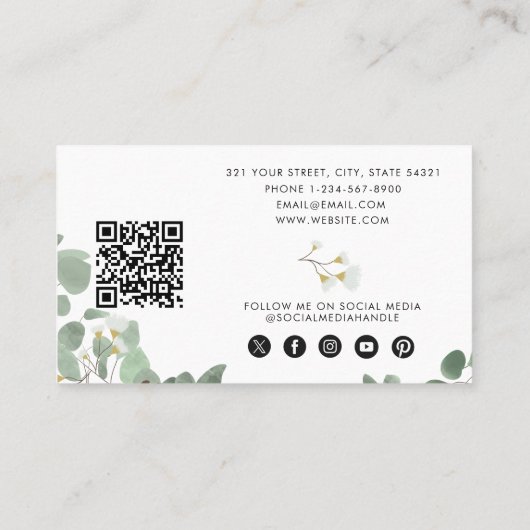 QR-Code für Eukalyptus Client-Karte Visitenkarte (Rückseite)