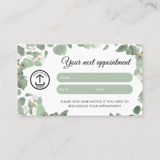 QR-Code für Eukalyptus Client-Karte Visitenkarte (Vorderseite)