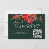 QR-Code für feierliche Hochzeiten von Blumenzwiebe RSVP Karte (Vorderseite)