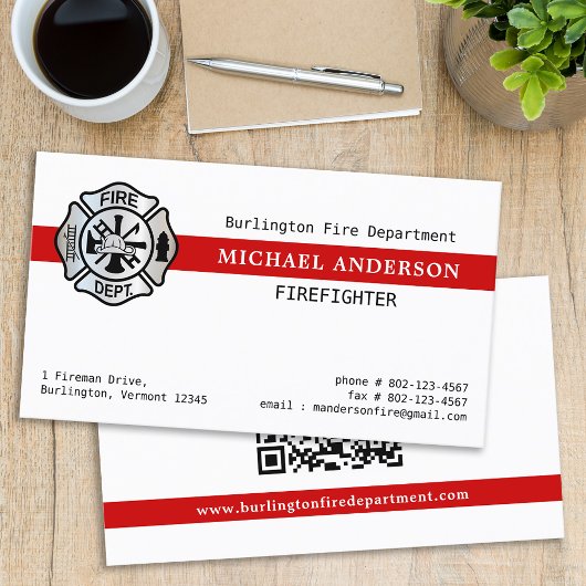 QR-Code für Feuerwehrleute Visitenkarte