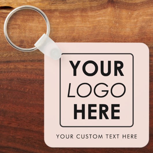 QR-Code für Firmenlogo Doppelseitiges Rosa Schlüsselanhänger (Vorderseite)