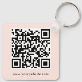 QR-Code für Firmenlogo Doppelseitiges Rosa Schlüsselanhänger (Rückseite)