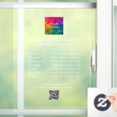QR-Code für Firmenlogo für Geschäftszeiten Fensteraufkleber (Zuhause)
