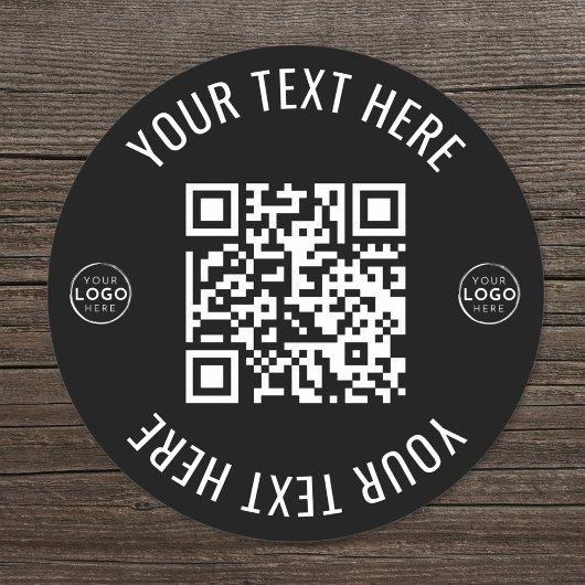 QR-Code für Firmenlogo Runder Aufkleber