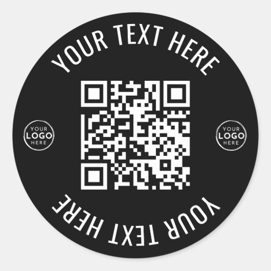 QR-Code für Firmenlogo Runder Aufkleber (Vorderseite)