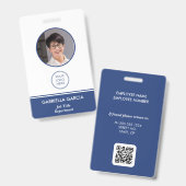 QR-Code für Firmenmitarbeiter Blue ID-Abzeichen Ausweis (Vorder- & Rückseite)