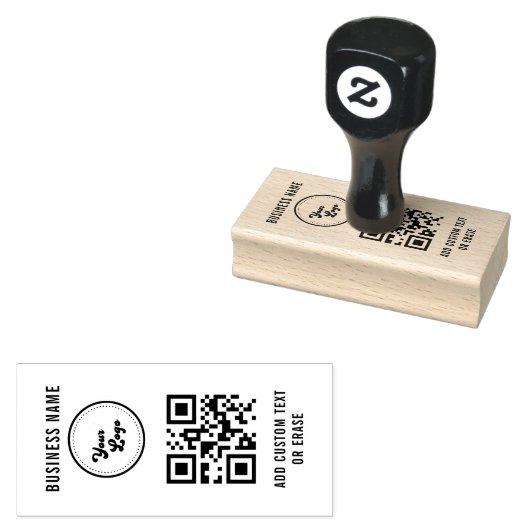 QR-Code für Firmennamen Moderner Beruflicher Gummistempel (Stempel)