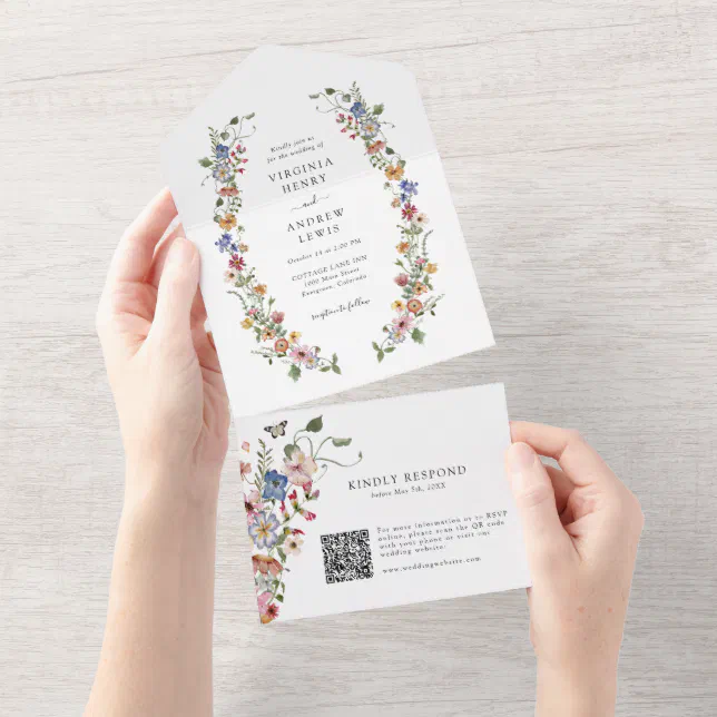 QRCode für Flora und Fauna in einer Einladung Zazzle.de