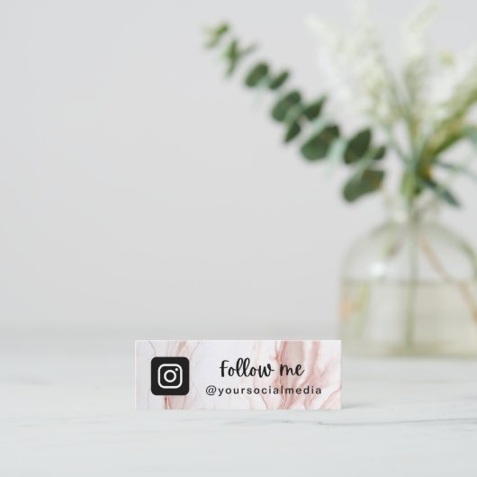 QR-Code für flüssige Creme-Marmor-Chic Mini Visitenkarte (Stehend Vorderseite)