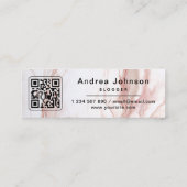 QR-Code für flüssige Creme-Marmor-Chic Mini Visitenkarte (Rückseite)