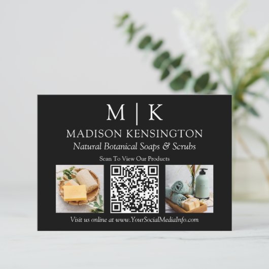 QR-Code für Foto 2: Monogramm oder Add-Logo Karte (Stehend Vorderseite)