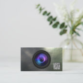 QR-Code für Fotografie aus Metall Visitenkarte (Stehend Vorderseite)