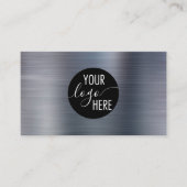 QR-Code für gegossene Metallic-Silber-Firmenlogo Visitenkarte (Vorderseite)