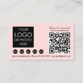 QR-Code für gescannte soziale Medien - rosa Firmen Visitenkarte (Vorderseite)