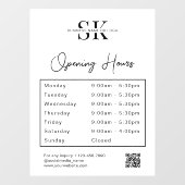 Qr-Code für Geschäftskunden Öffnungszeiten Fensteraufkleber (Blatt)