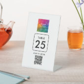 QR-Code für Geschäftsleute Hier Tischnummer Sockelschild (In SItu)
