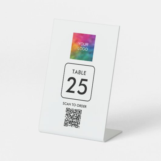 QR-Code für Geschäftsleute Hier Tischnummer Sockelschild (Vorderseite)