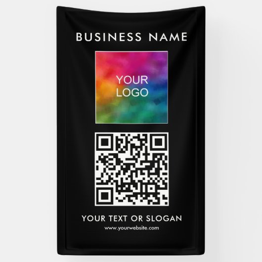 QR-Code für Geschäftsleute hier Vertikal Elegant M Banner (Vertikal)