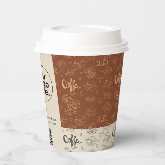 QR-Code für Geschäftsleute Moderner Beruflicher Ka Pappbecher (Links)